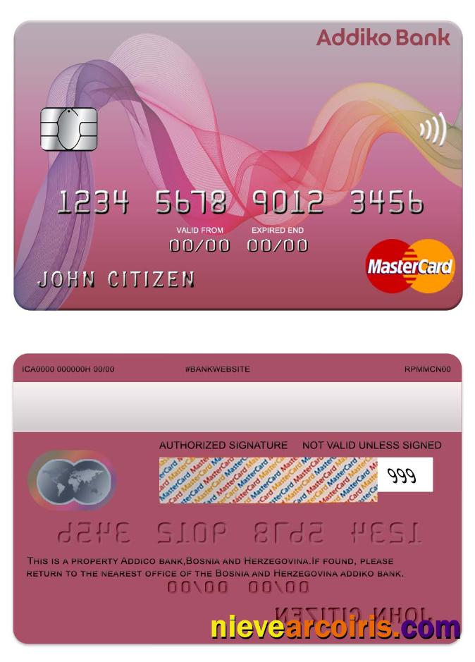 Bosnia and Herzegovina Addiko bank mastercard
